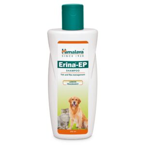 2+ Himalaya Erina-EP Shampoo | 200 ml | Tick & Flea Control for Dogs & Cats | with Neem & Eucalyptus for Skin Health & Hygiene